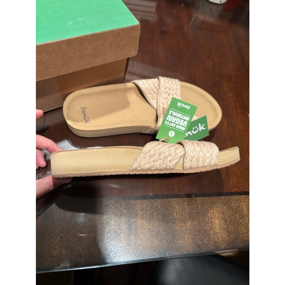 Women's Sanuk Cruzy Jute Sandals Natural Beige, various sizes available - Picture 8 of 8